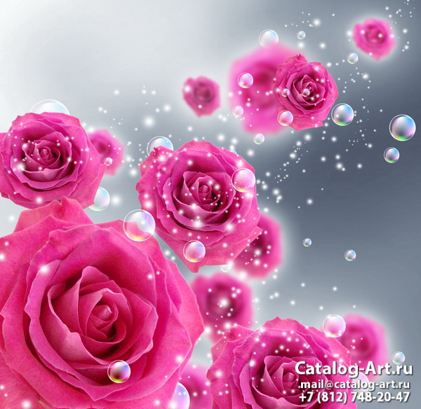Натяжные потолки с фотопечатью - Розовые розы 46